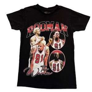 Dennis‎ Rodman The Worm Basketball Graphic Tee T Shirt Size S